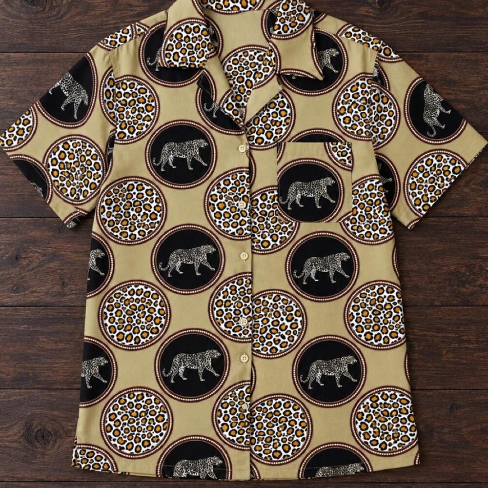 Jodifl los angeles leopard print button up